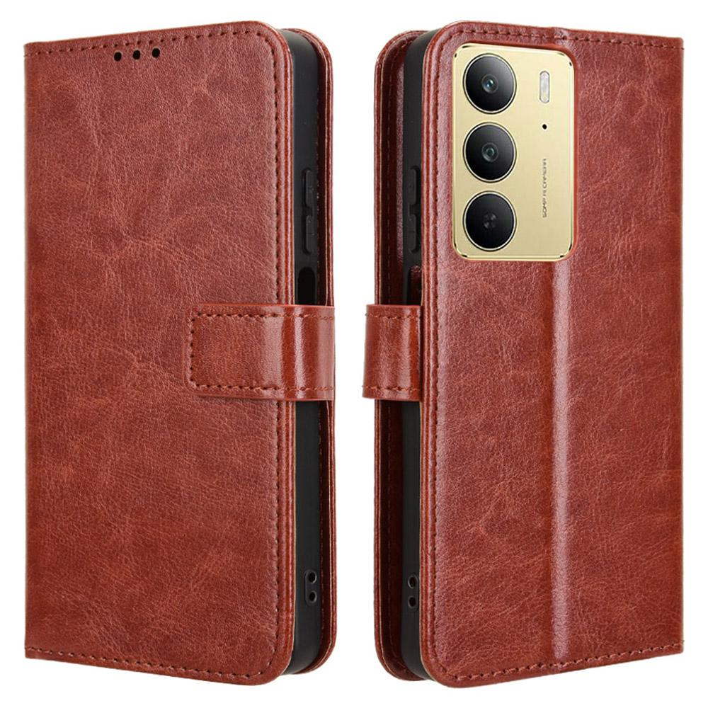 For Realme 14x 5G/C75 4G/V60 Pro 5G Case Crazy Horse Texture PU Leather Phone Wallet Cover
