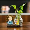 Creative Resin Monk Hydroponic Vase for Home and Office Decor