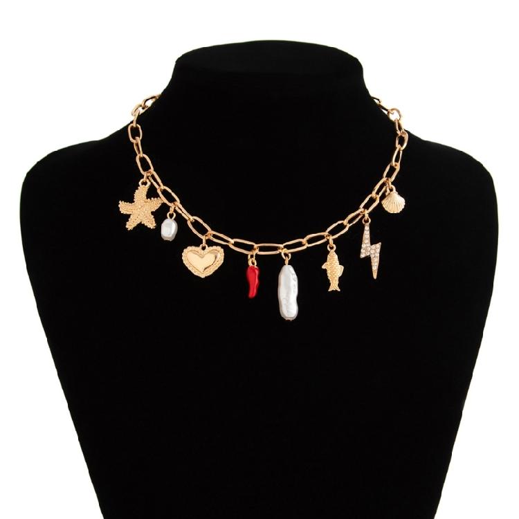 Trendy Unique Conch Shell Necklace Summer Holiday Jewelry Gift Ocean Inspired Chokers Jewelry for Daily Wear Parties