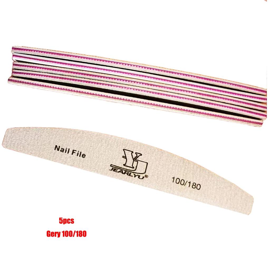 5Pcs/Lot Nail File Mix Color Limas 80/100/150/180/240 Grit Professional Sandpaper Cuticle Remover Buffer Files Manicure Tool Set