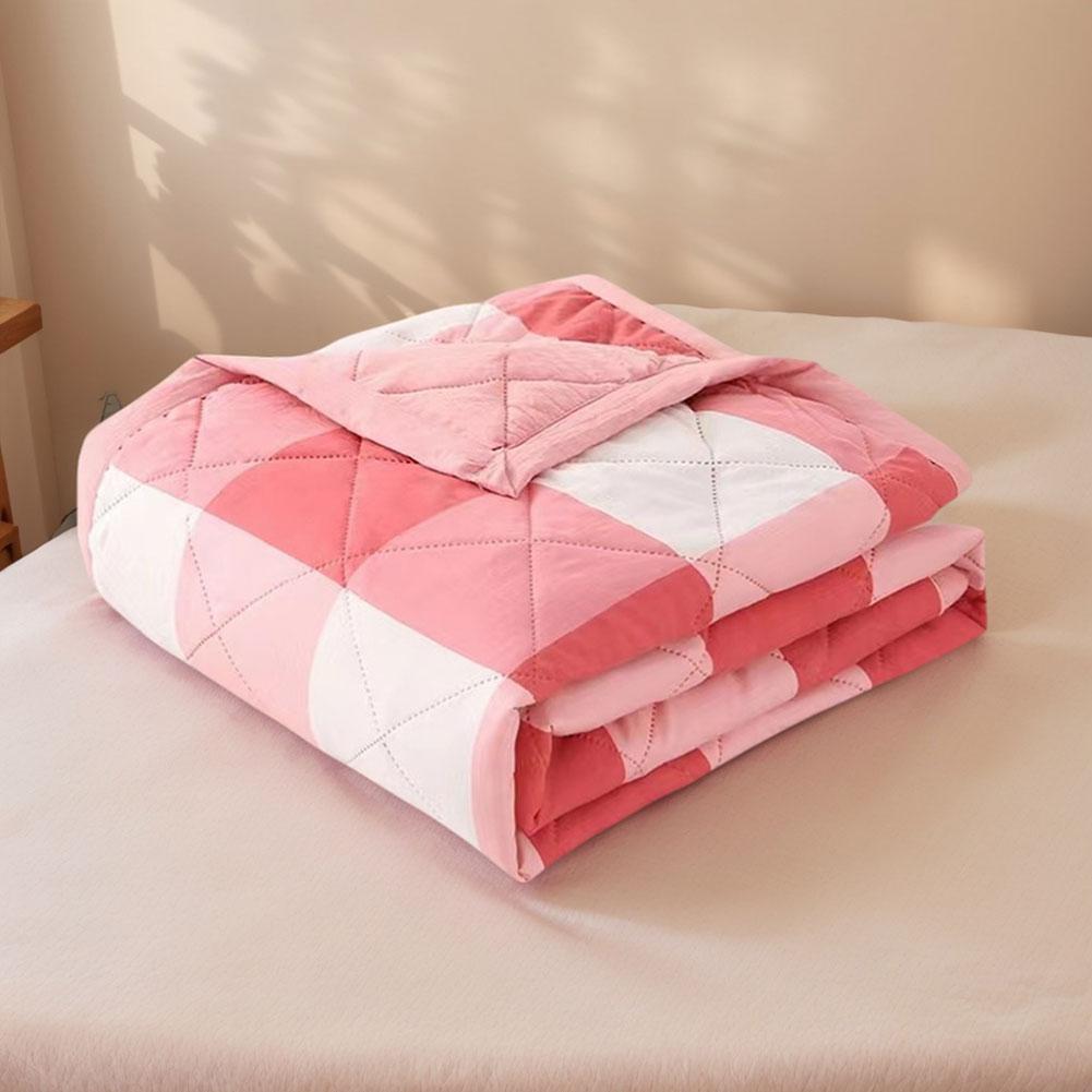 Summer Blanket Lightweight Air Conditioning Single Bed Blanket Soft Warm Thin Bed Sheet Sofa Cover Artificial Fur Plaid Blanket