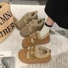 thick-soled cotton shoes for women to wear in winter, new warm lazy people, one pedal snow boots, retro velvet shoes