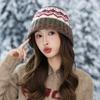 Retro Jacquard Fair Island Style Knitted Wool Hat Autumn and Winter Versatile Thickened Windproof and Warm Hat British Style Pullover Hat