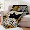 Whimsical Cat Creative Print Flannel Throw Blanket Super Soft Cozy Sofa Nap Blanket Home Blanket Perfect Gift for Cat Lovers