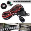 12v 40a High Power Car Light Wiring Harness 1-to-2 Pure Copper Cable Set With Switch For Led Spotlights