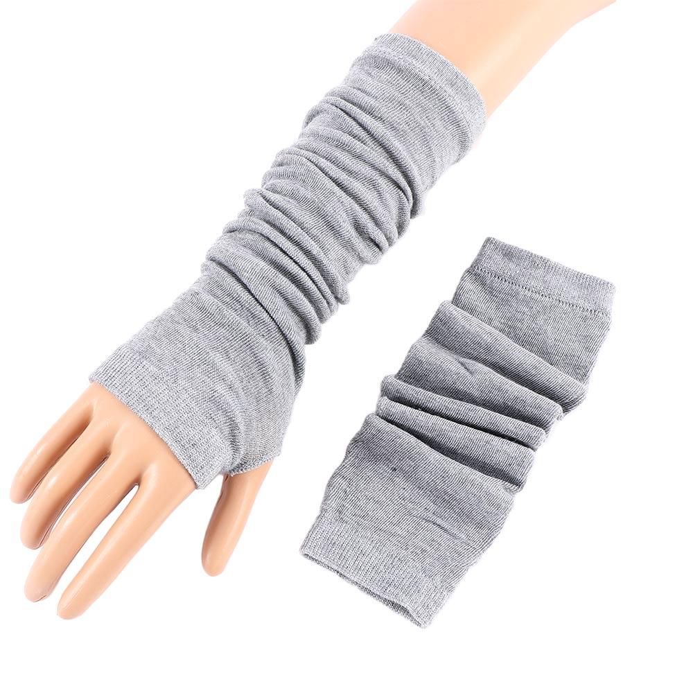 Autumn Women Hand Warm Mittens Female Winter Warmers Fashion Fingerless Gloves Arm Long