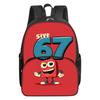 Colorful Number 67 Print Round Front Pocket Backpacks for Boy and Girls Best Gifts 2D Flat Cartoon School Bag for Children