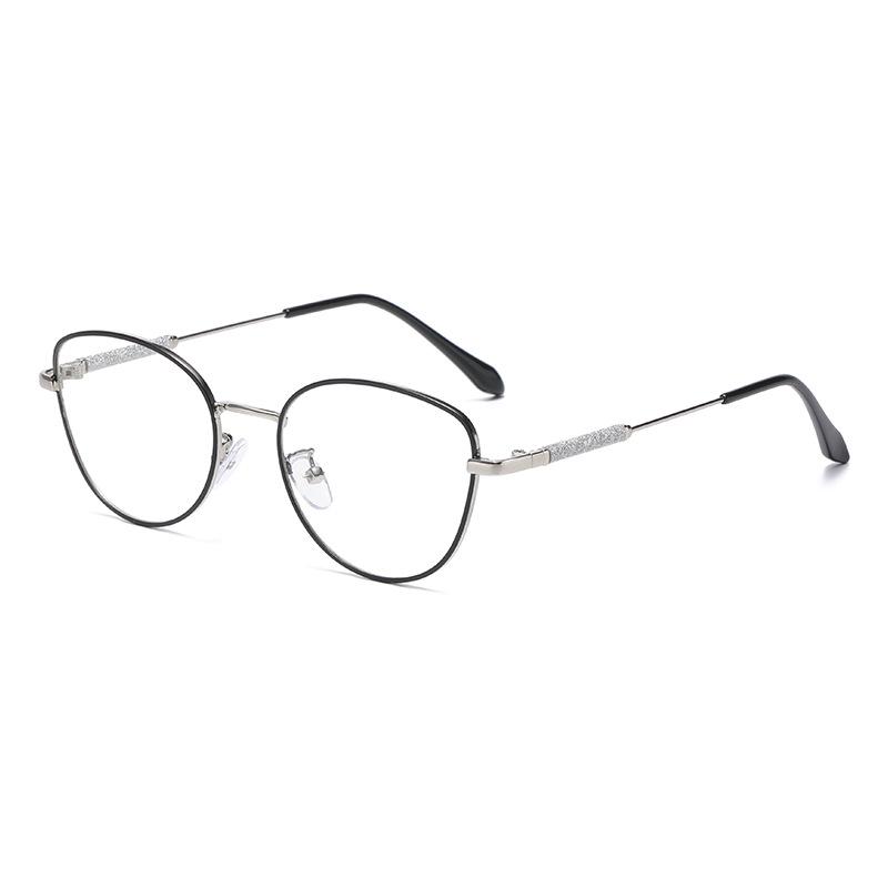Gold Wire Retro Round Eyeglass Frames for Women - Optical Myopia-Fit, Korean Style, Large Face Trendy Design.