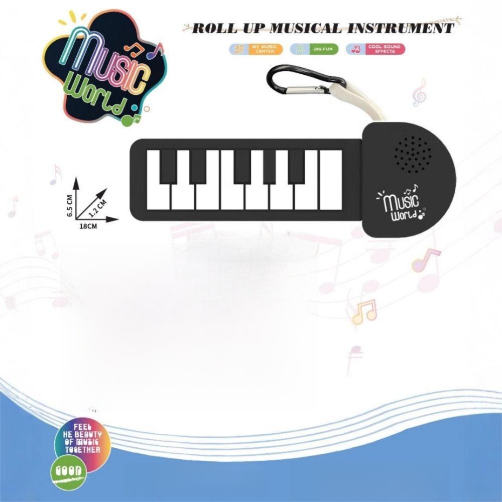 Rainbow Color Silicone Piano Keyboard Foldable Mini Rainbow Guitar Keychain  Music Enthusiasts