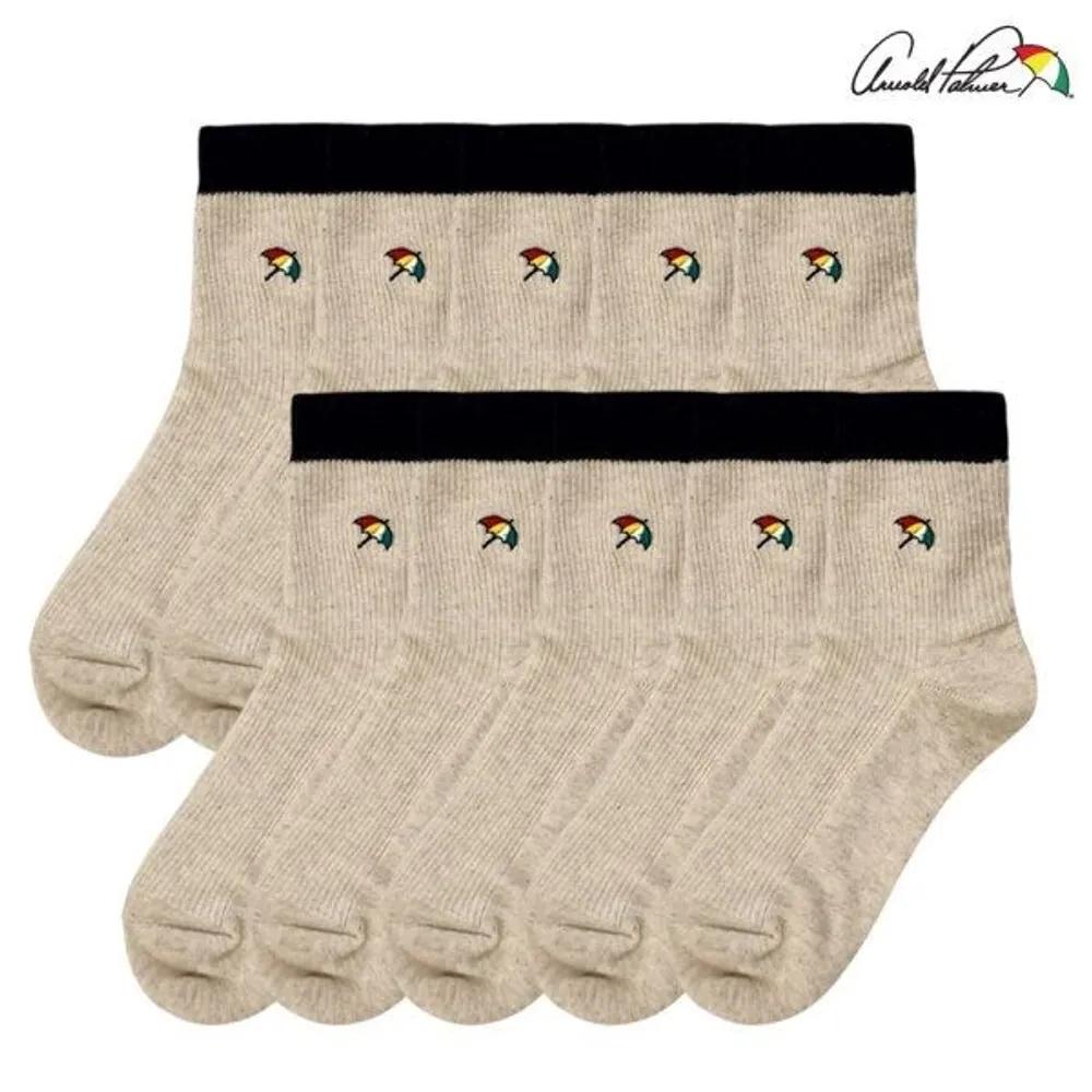 Arnold Palmer Women's Ribbed Socks Class A Basic Socks Mid-Length Flesh 10-Pair Set Made In Korea Gift