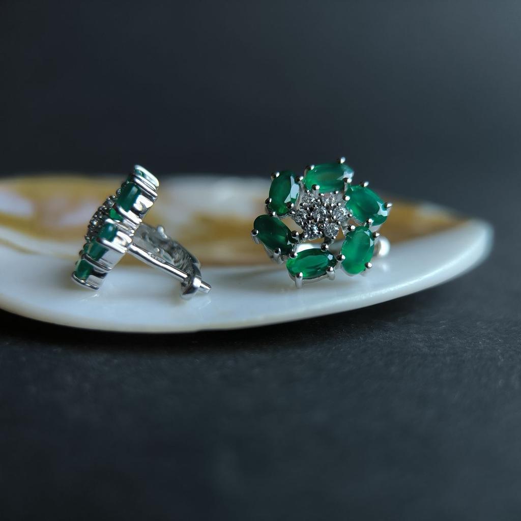 Silver Earrings with Natural Agate 2.983ct (2189596)