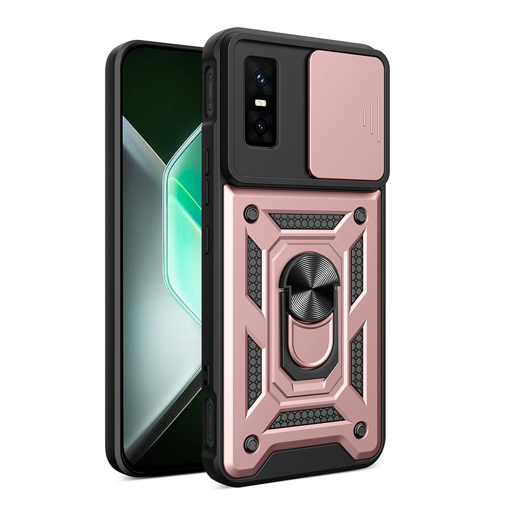 

Чохол для Infinix GT 30 Pro 5G Чохол Слайд Камера Кільце-підставка Захисна кришка для Infinix GT 30 Pro Ударостійкий чохол Infinix GT 30 Pro рожевий колір золота