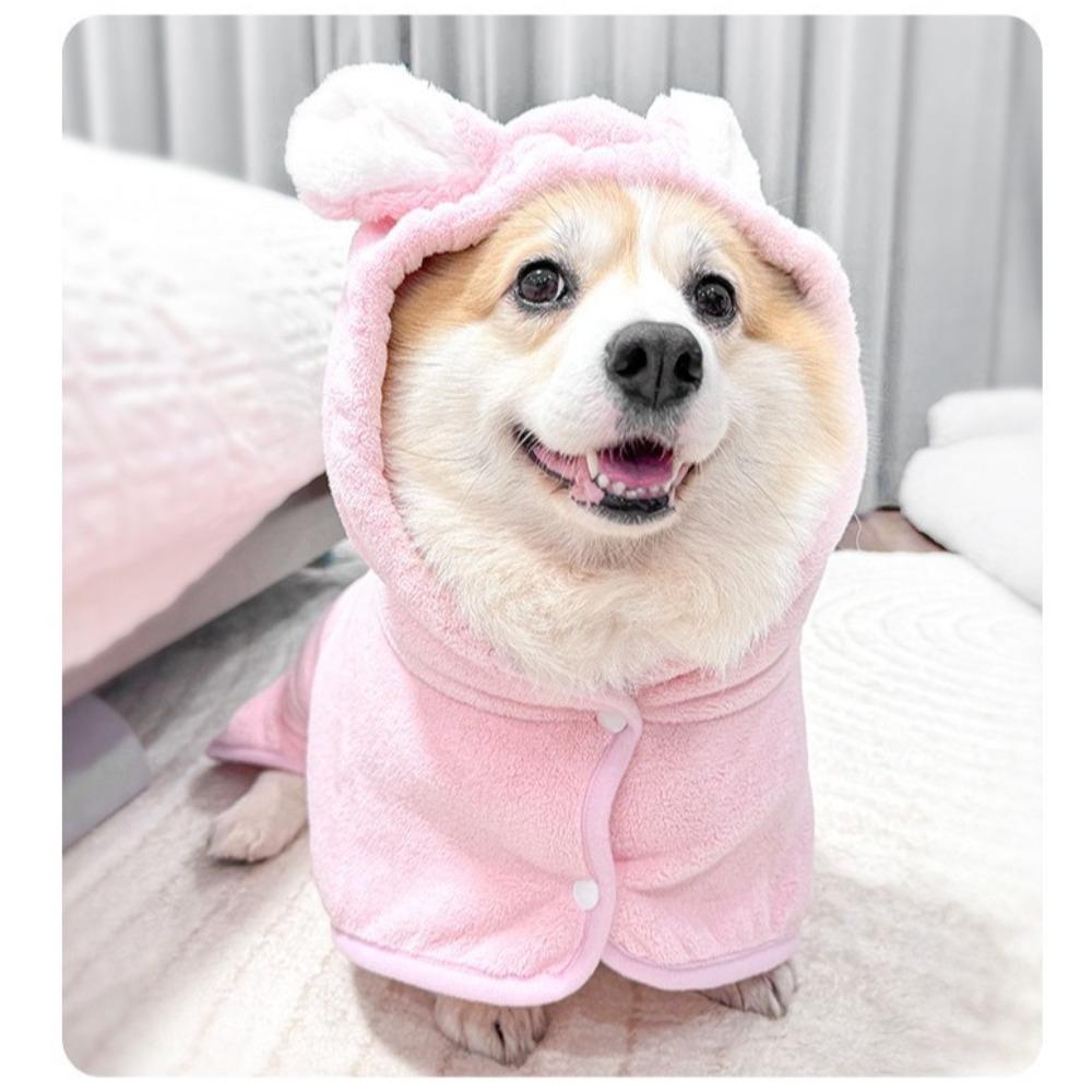 Soft Dog Bath Towel Warm Pet Wash Towels New Puppy Bathrobe  for Pet Cleaning