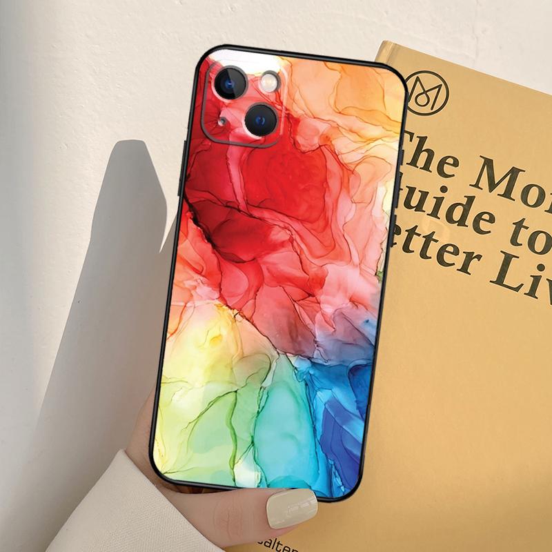 Strandige Pastel Abstracte Schilderij Case Voor iPhone 13 12 11 Pro Max Mini XR X XS MAX 6S 7 8 Plus SE 2020 2022 Telefoonhoes