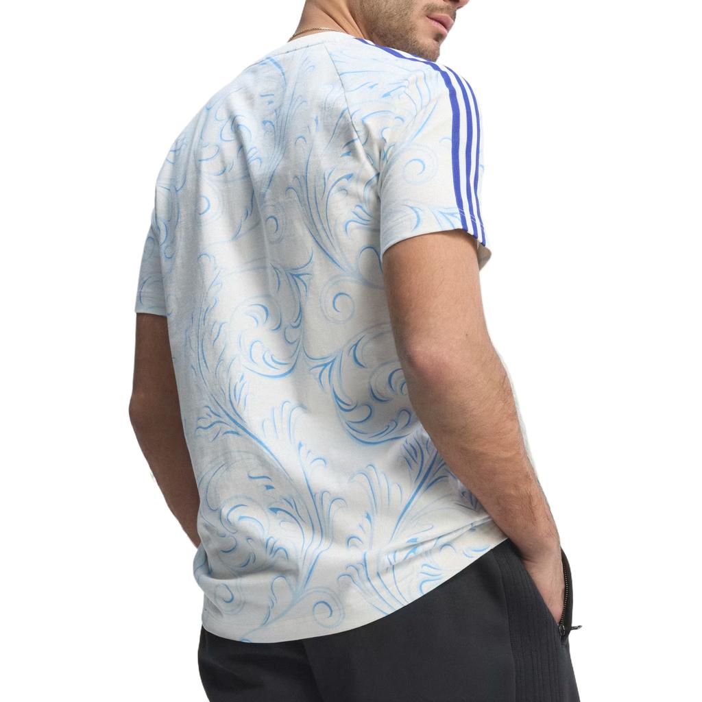adidas T-shirt Argentina Originals Stampa Integrale Bianco Sporco Top da Uomo KF0323