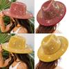 Sparkle Womens Cowboy Hat Western Cowgirl Hats Rhinestones Party Prop Disco Hats