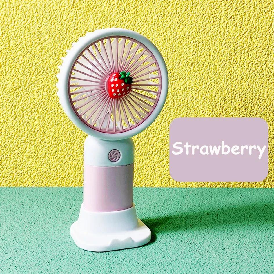 

Фруктовая съемная док-станция USB-зарядка портативный настольный вентилятор милый мини портативный вентилятор офисный учебный уличный подарок ручной веер складной земляничный