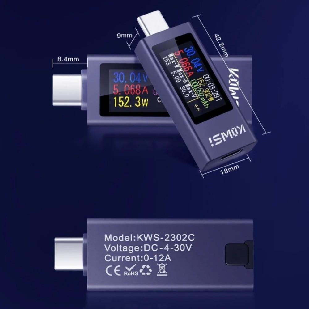 Multi-function Current Voltage Power Meter DC 4-30V DC Power Meter  Battery Testing