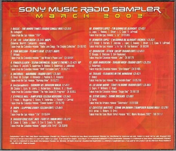 CD РАЗЛИЧНЫЕ  Sony Music Радио Сэмплер Март 200 SMPD124 Sony Music 2002 Канада Поп Б/У