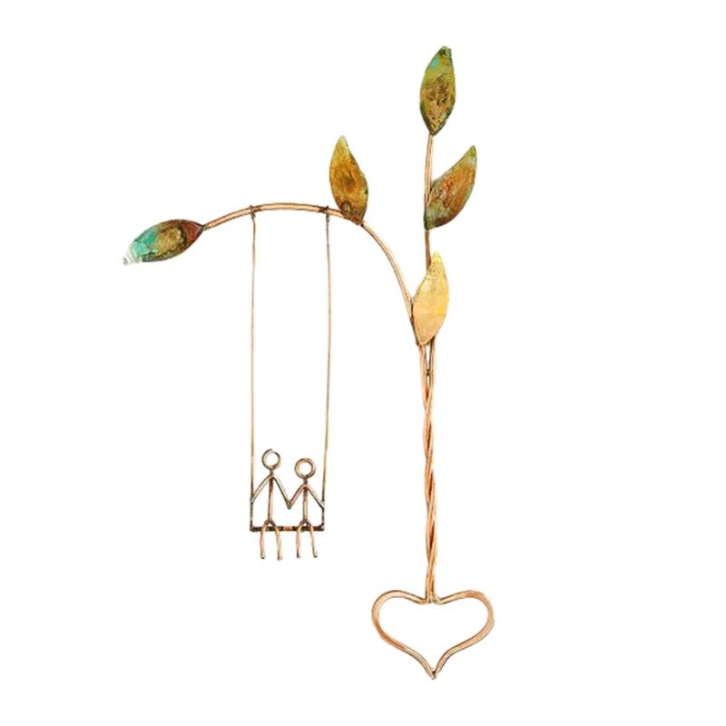 Metal Wall Decor Rooted in Love Swing Sculpture Wall Hangings Ornaments Wall Art