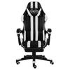 Gaming Chair with Footrest Black and White PU Leather