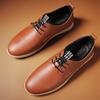 Casual Leather Man Shoes Soft Sole Business Lace-Up Men Shoes Lightweight Breathable Style for Men Loafers Outdoor Driving Shoes