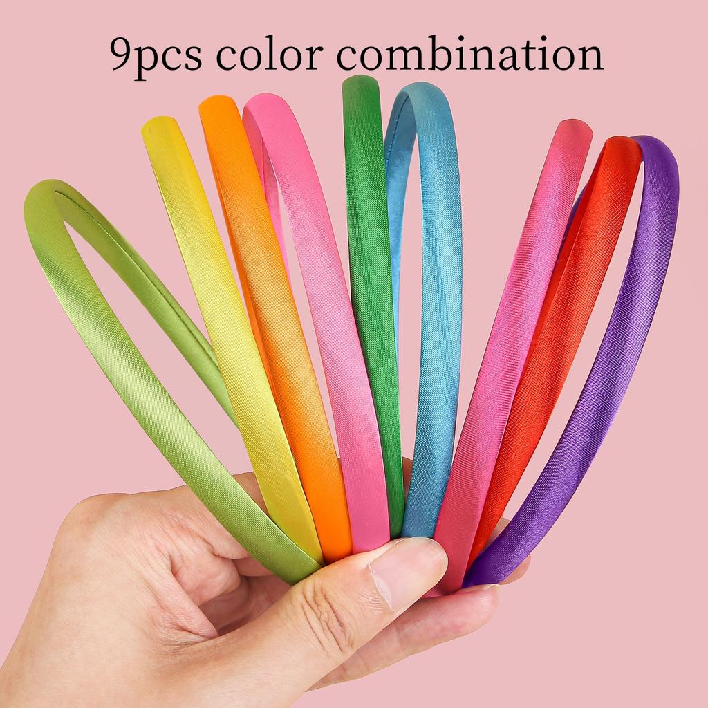 9/27pcs Plastic Satin Headbands Girls Hairbands Fashion Women Non-slip Headband Children Kids DIY Handmade Hair Accessories