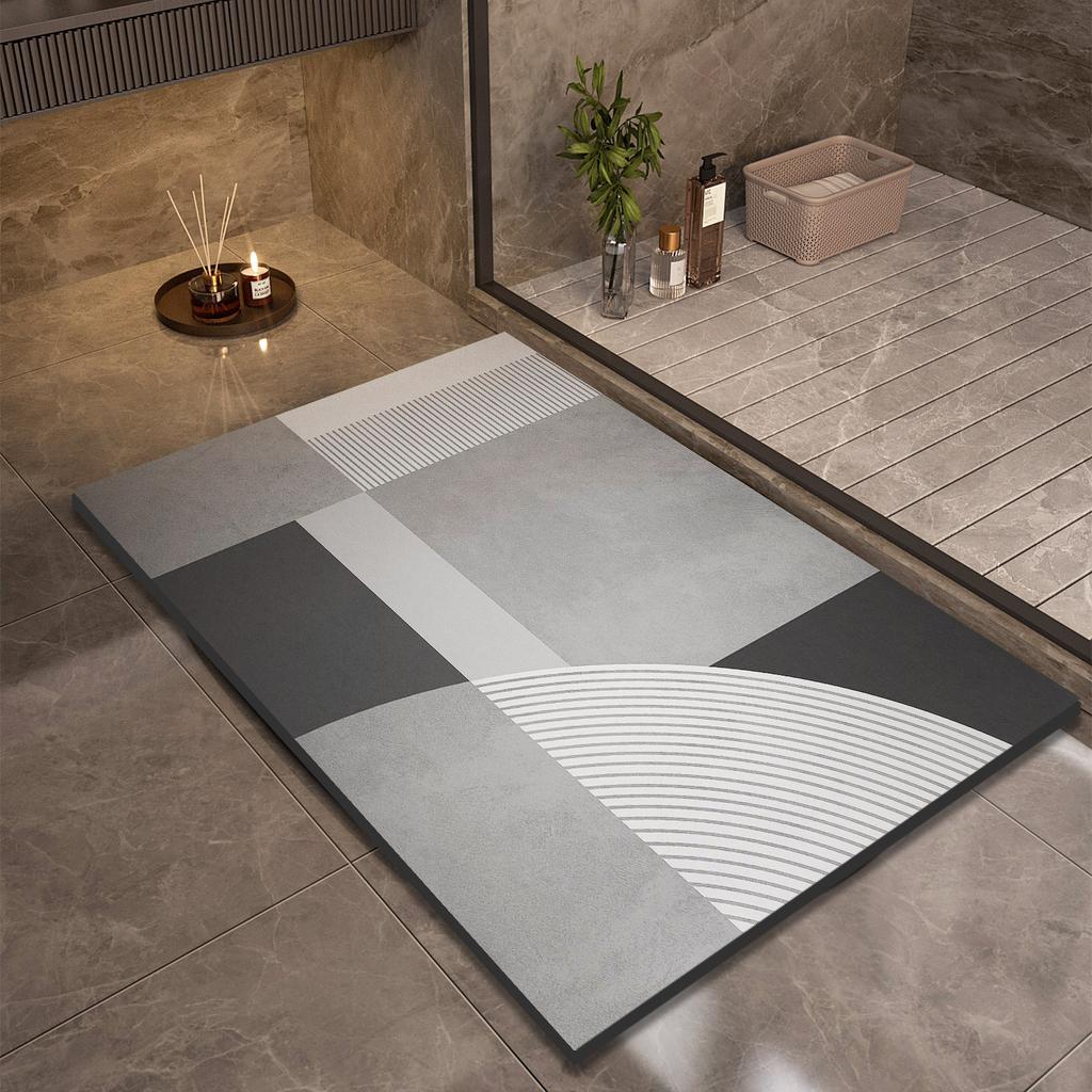 Luxury Diatomite Mud Bath Mat Bathroom Super Absorbent Shower Foot Mats Non Slip Quick Dry Toilet Carpet Room Rugs Doormat