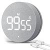 AVINIA Magnetic Kitchen Timer - 99-Minute Count Up/Down Digital Timer, Rechargeable & Fabric Covered | For Cooking, Office, and Smart Home Use (Gray)