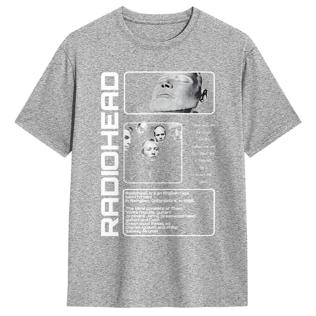Mens TShirts Radiohead Band Vintage 100 Cotton Tees Short Sleeve T Shirt Round Collar Clothes Plus Size