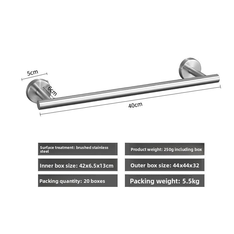 10Pcs Stainless Steel Bathroom Hardware Set Wall Mounted Towel Rail Bar Rack Bathroom Accessories