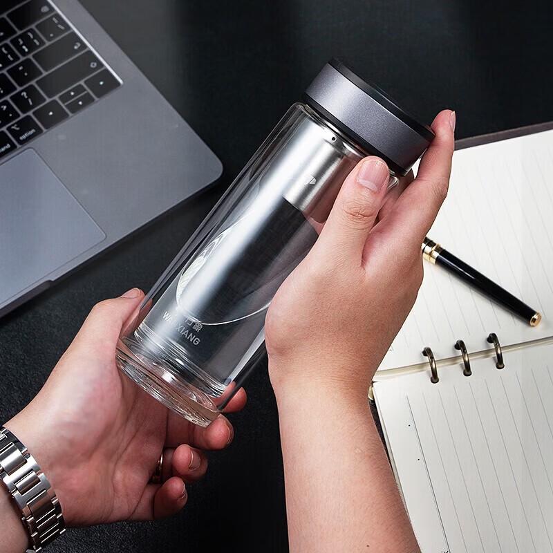 Wanxiang Double-Walled Glass Tea Infuser Tumbler