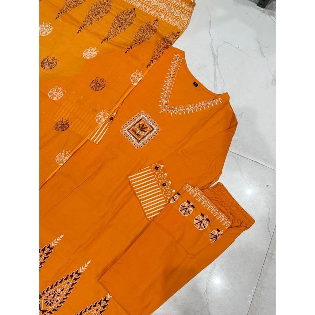 Bollywood Designer Cotton Kurti Pant Dupatta Set Indian Women Ethnic Kurta Set