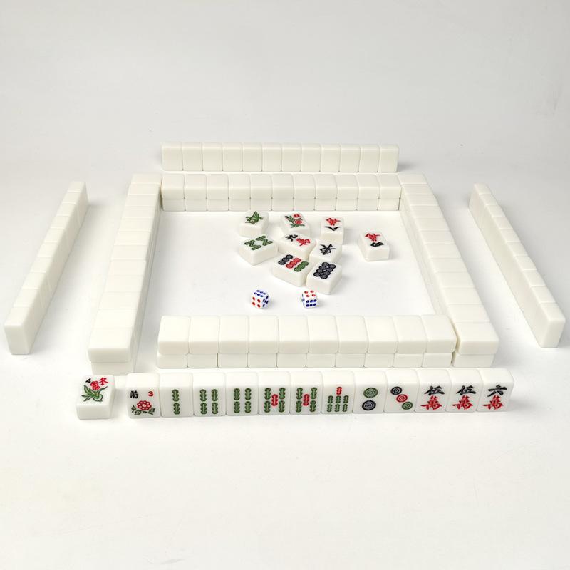 24/26/30mm Mini-Mahjong Brettspiel Tragbares Reiseset 144 Teile Chinesisches Mahjong Klassisches Traditionelles Chinesisches Familien-Tischspiel