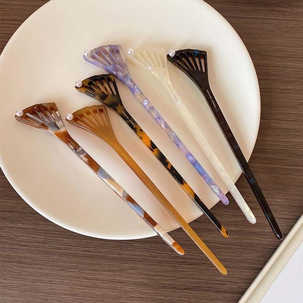 New Chinese Style Acetate Hair Forks Modern Hanfu Style Fan-Shaped Hair Pin  Hair Pin for Buns