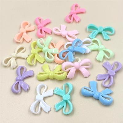 Charm Vertical Hole Beads Acrylic Cream DIY Earrings Necklace Making 20Pcs Material Handmade Jewelry Accessories Macaron Color Bowknot