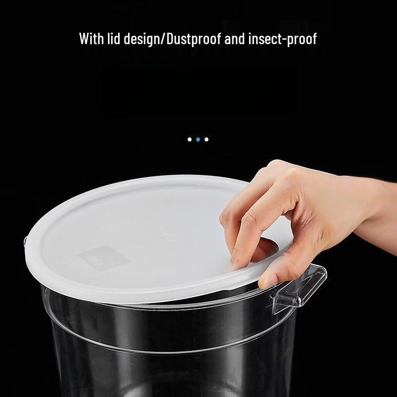 Transparent Plastic Square Storage Bucket with Lid