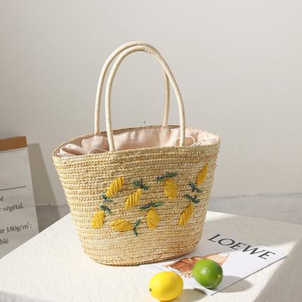 

Women s shoulder bag for Summer straw woven holiday beach bag 2022 new simple alphabet embroidered handbag large capacity хакі
