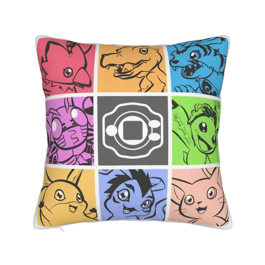 Digimons Cartoon Square Pillow Case Cushion Covers Fashion Polyester Decor Pillowcase For Home 40X40Cm