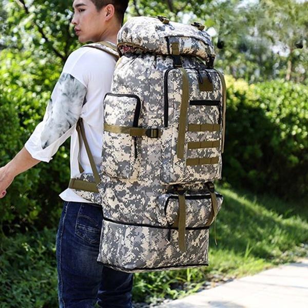 100L Multi-Color Large Capacity Travel Rucksack Outdoor Climbing Bag Waterproof Molle Camo Tactical Backpack Military Army Hiking Camping Backpack