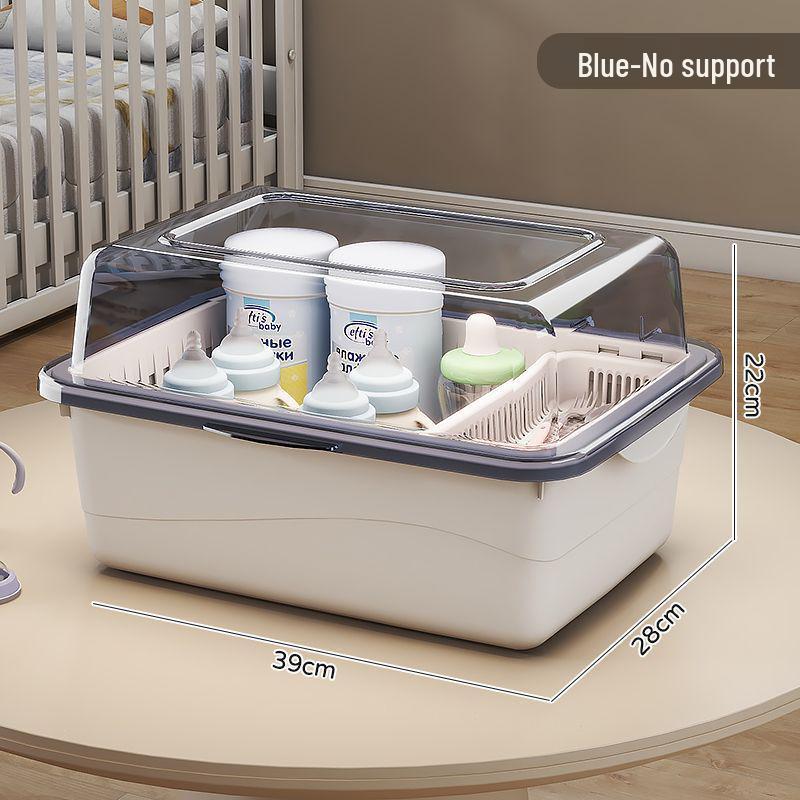 Dustproof Milk Bottle Storage Box with Lid - Baby Supplies & Toys Organizer