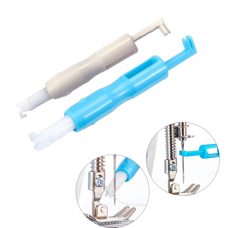 Sewing Needle Inserter Automatic Needle Threader Bodkin Threading Tool For Sewing Machine Holds Firmly Blue White