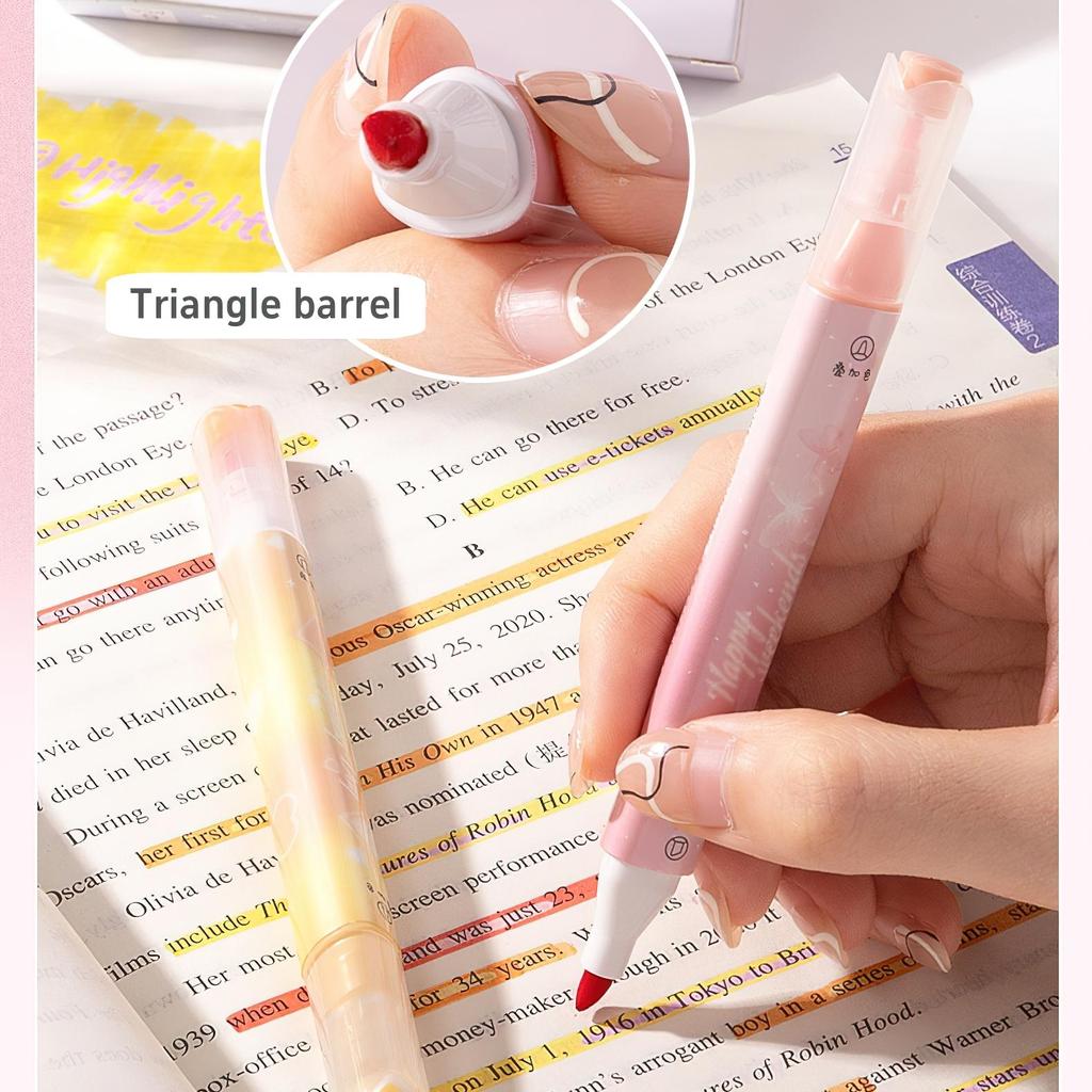 6pcs Vintage Color Scheme Highlighter Pen Set Laying Colors Fluorescent Magic Art Marker Liner for Drawing