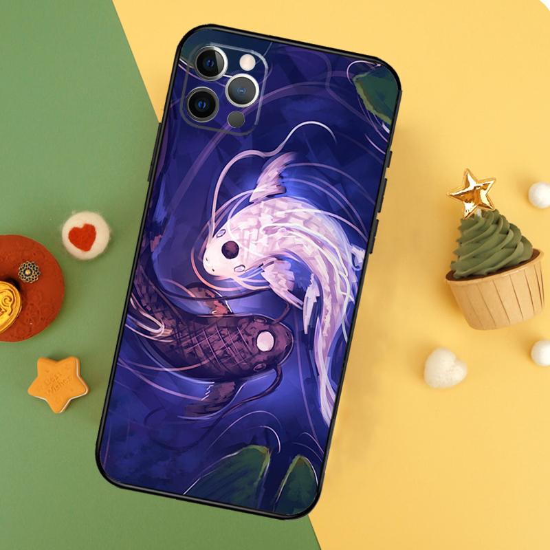 

Koi Fish Yin Yang Art Phone Case For iPhone 17 Pro Max 17Air 16E 15 14 13 12 11 16 Pro Max Mini Shockproof Cover iPhone 16Pro MAX