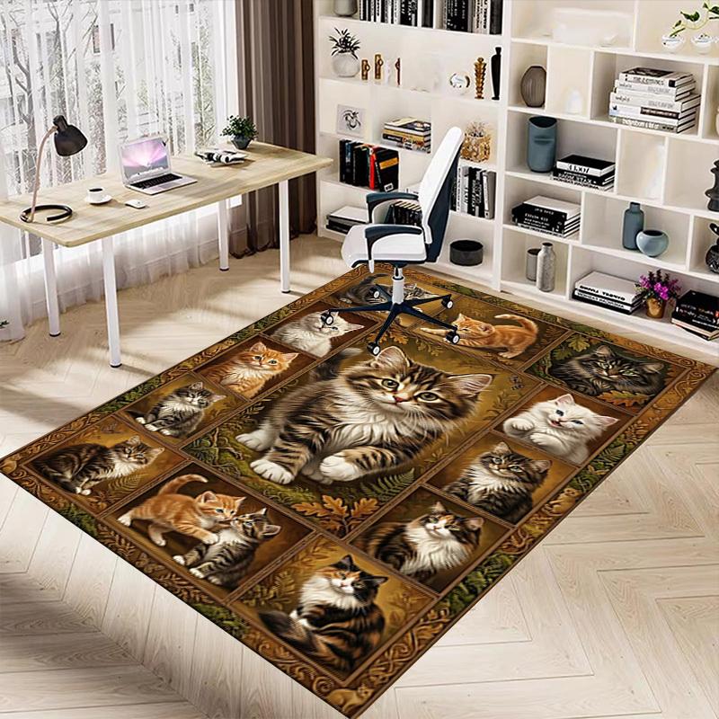 1PC cat quilt Non-Slip Floor carpet, Office, family, bedroom, Studio - Large Area Rug,  Decorative Mat, Longlasting Material-C0435
