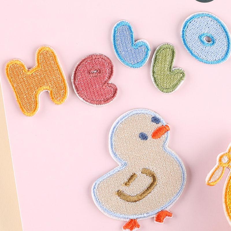 Embroidery label clothing accessories badge cute little yellow duck cloth label handbook accessories embroidery cloth sticker