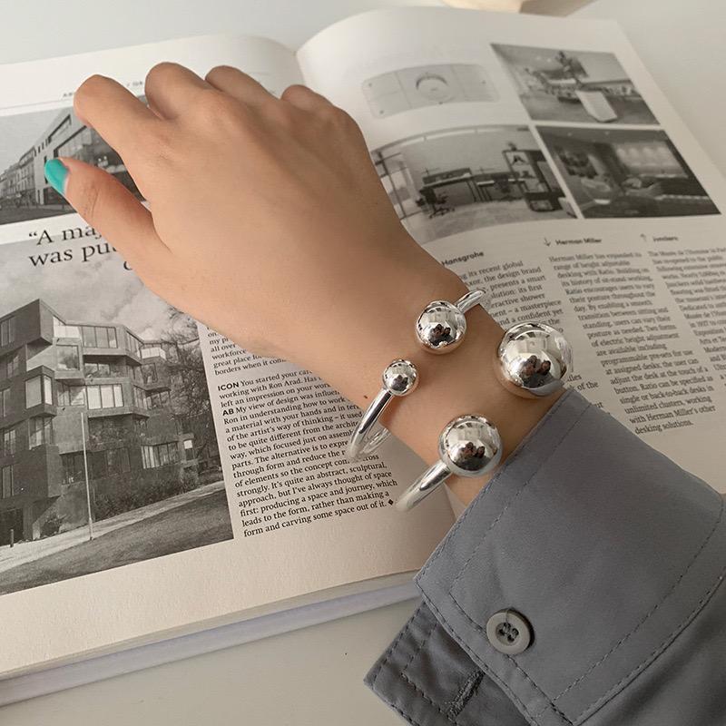 Xiaomi 100% Solid 925 Sterling Silver Metal Bracelet for Women Vintage Handmade Simple Geometric Balls Birthday Gift Party