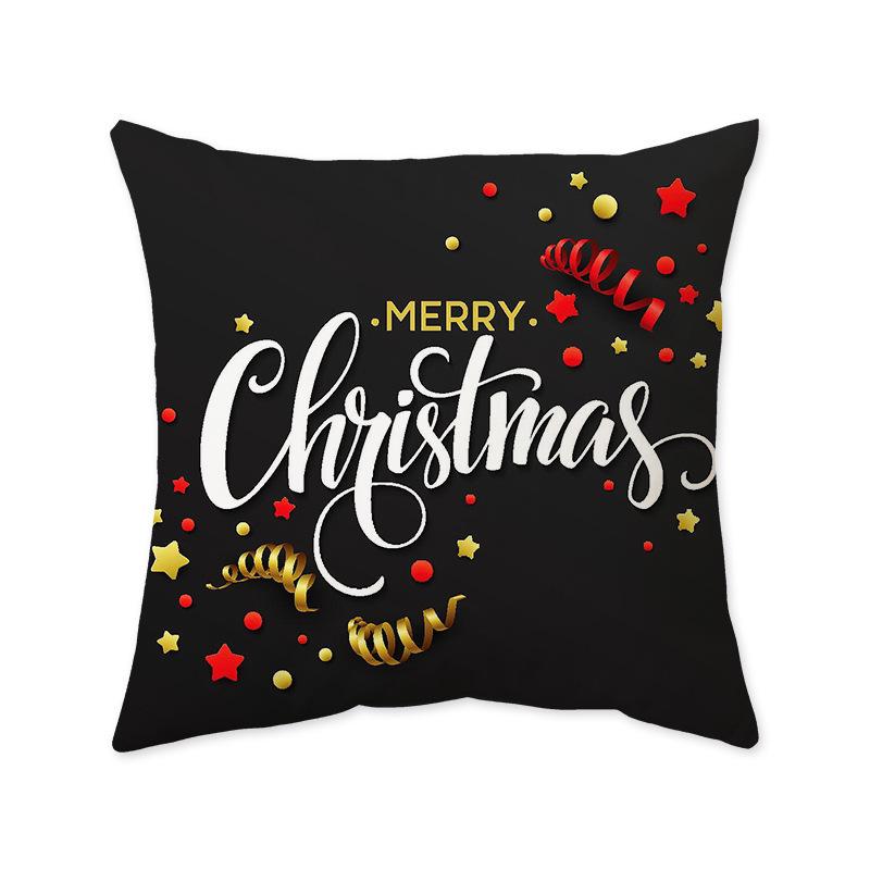 

Christmas Atmosphere Cushion Pillow Bedside Sofa Living Room Printed Decorative Letter Pillow Cover linen-45x45cm double-sided [without pillow core]