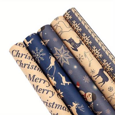 5pcs/set  50cm*76cm Christmas Wrapping Paper Gift Wrapping Paper Birthday Wrapping Paper Arts and Crafts Decorations