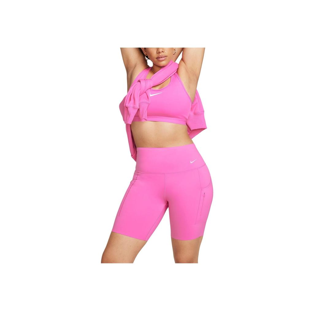 Nike Firm-Support High-Waisted 8" Biker Shorts With Pockets Women Shorts Pink DQ5923-675